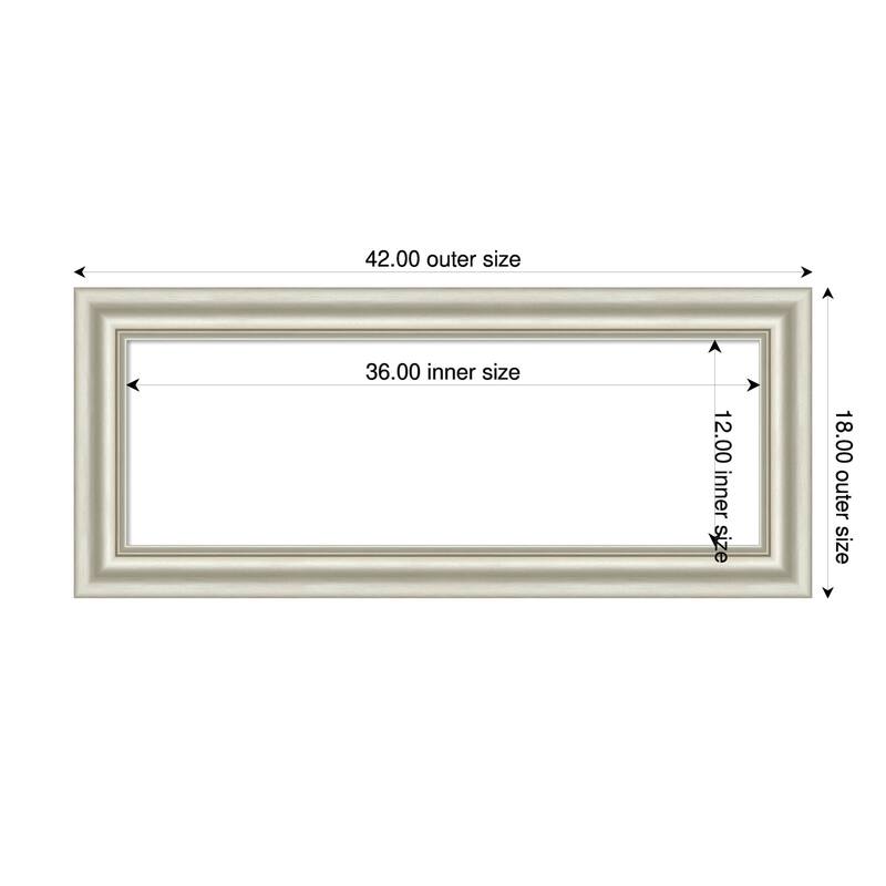 Sophia Framed Dry Erase Magnetic Board - 42 x 18 in - Sophia Silver
