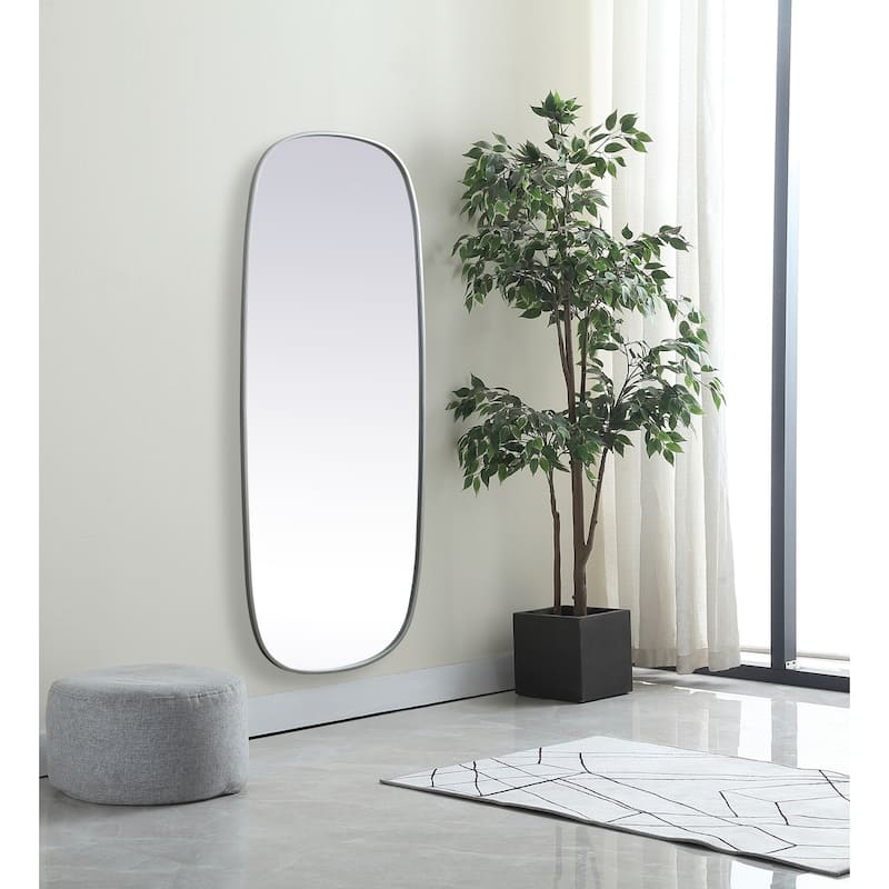 Indigo Home Metal Frame Oval Mirror 24x60 Inch