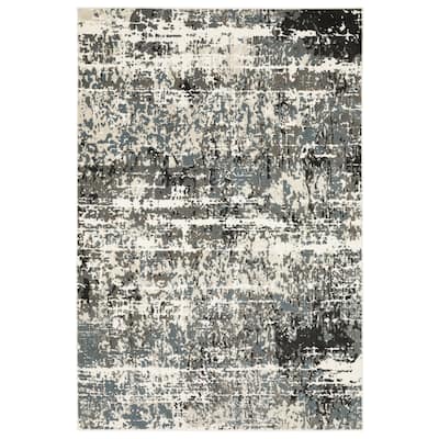 Style Haven Ripley Abstract Ivory/ Grey Mixed Pile Area Rug