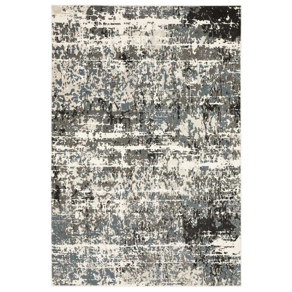 Style Haven Ripley Abstract Ivory/ Grey Mixed Pile Area Rug