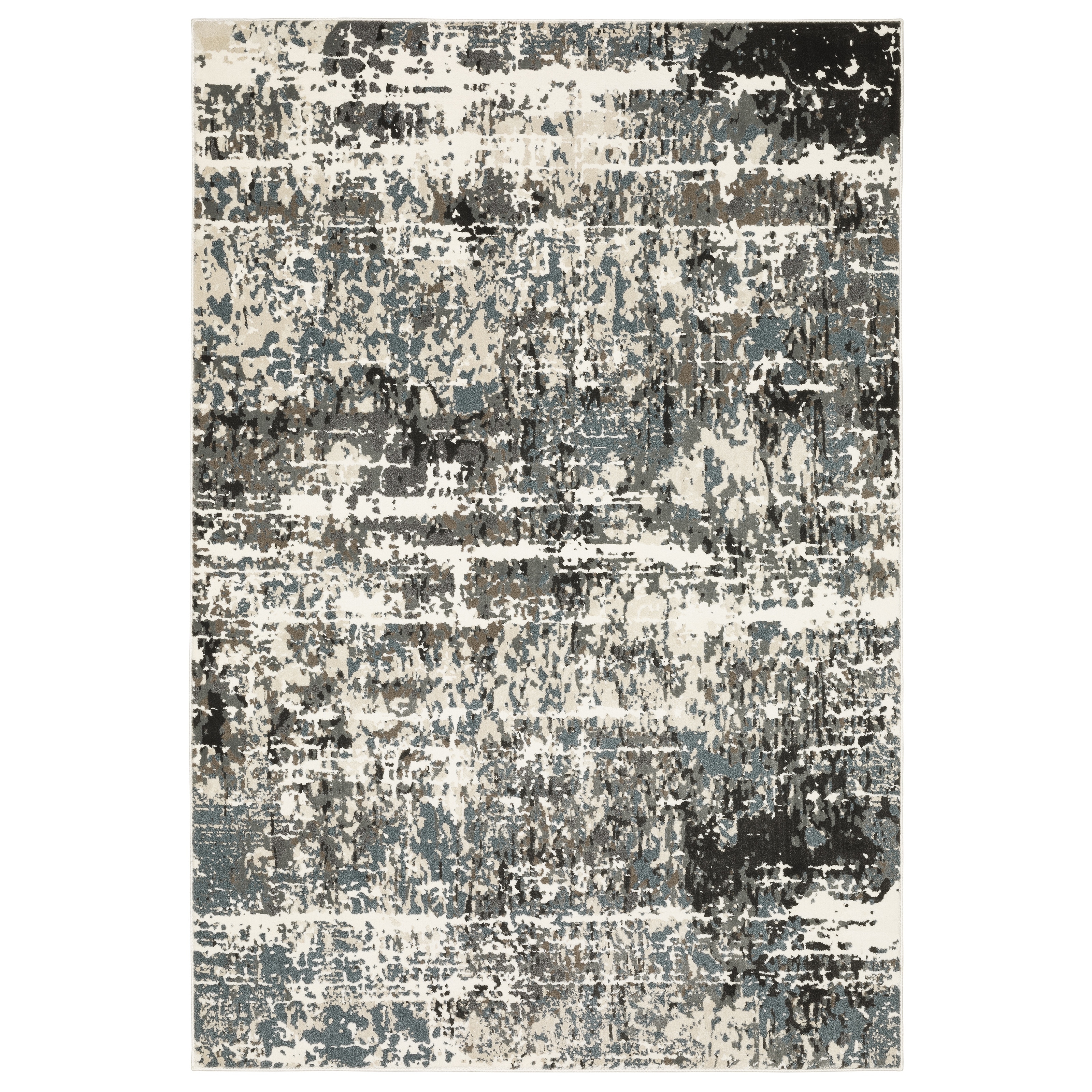 Style Haven Ripley Abstract Ivory/ Grey Mixed Pile Area Rug