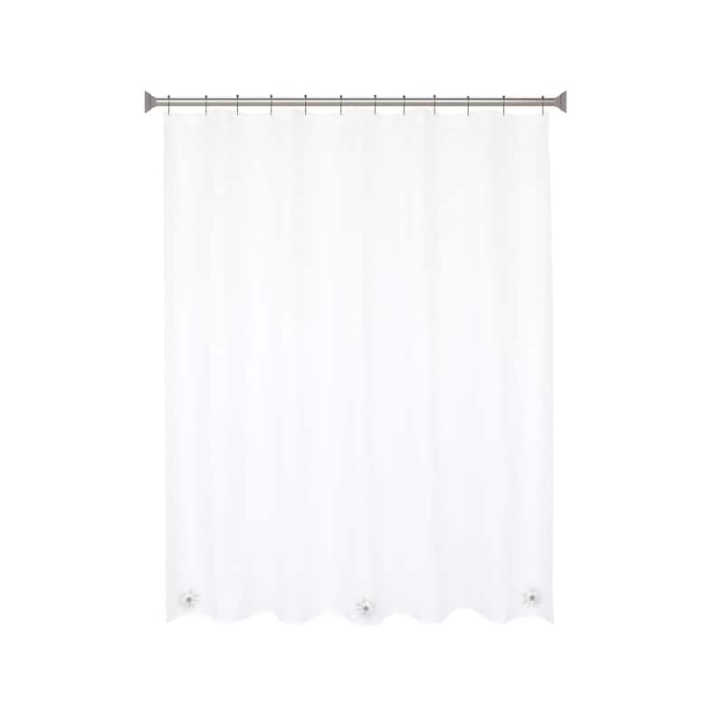 Kenney Medium Weight PEVA Shower Curtain Liner & Beaded Roller Ring Set, 70" W x 72" H - Clear