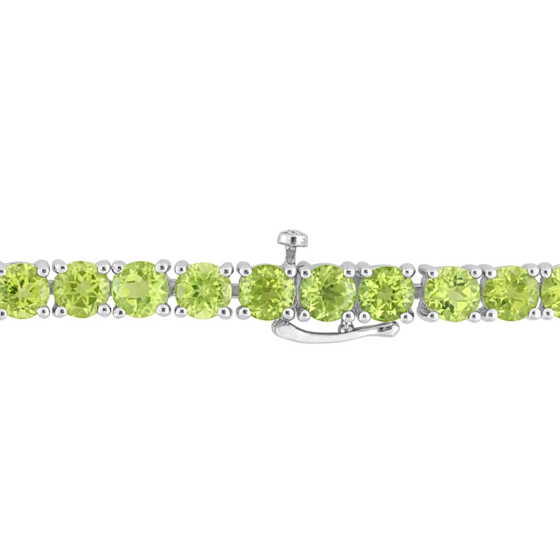 Miadora 19 5/8ct TGW Peridot Tennis Bracelet Sterling Silver