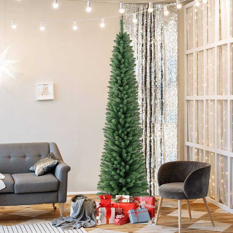 Gymax 6/7/8 FT Pencil Christmas Tree w392/523/671 Memory Wire Branch - See Details