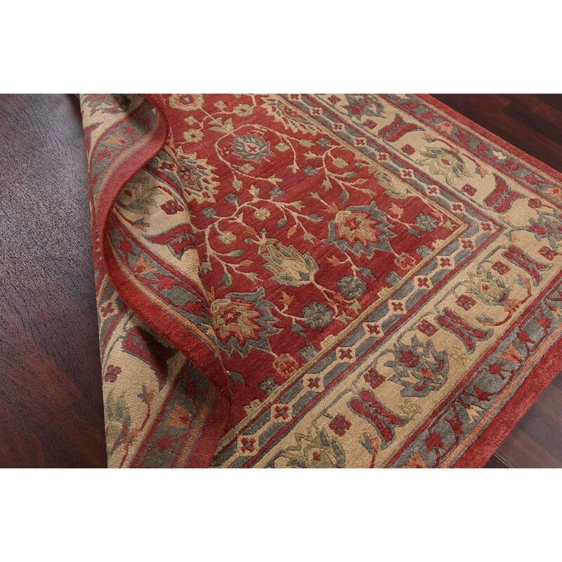 Vegetable Dye Nepalese Oriental Area Rug Hand-knotted Wool Carpet - 6'1" x 9'4"