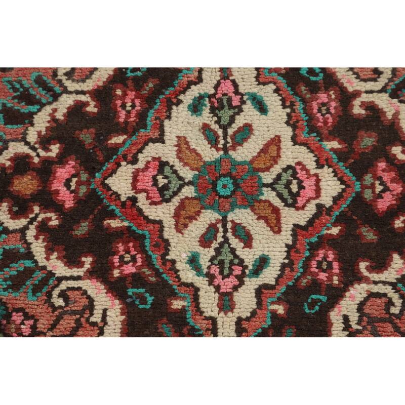 Hamedan Persian Vintage Area Rug Hand-Knotted Wool Carpet - 6'8" x 9'7"