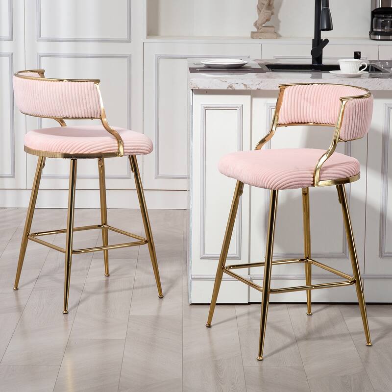 26'' Counter Height Bar Stools Set of 2 - Pink