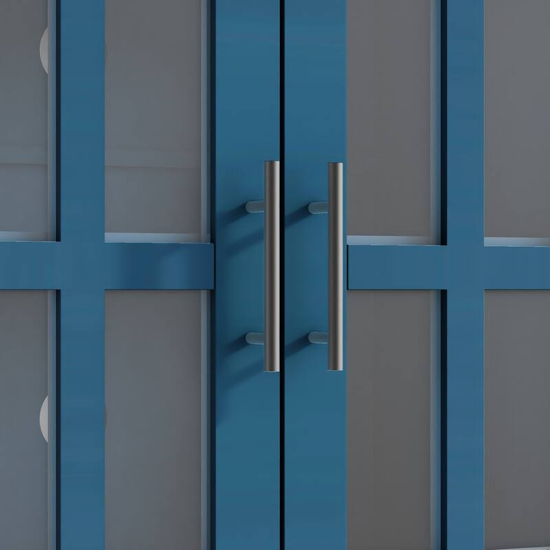 95" Entertainment Center with Electric Fireplace, TV Stand for TVs up to 80" Wall Unit Media Console with Bookshelves & Cabinets