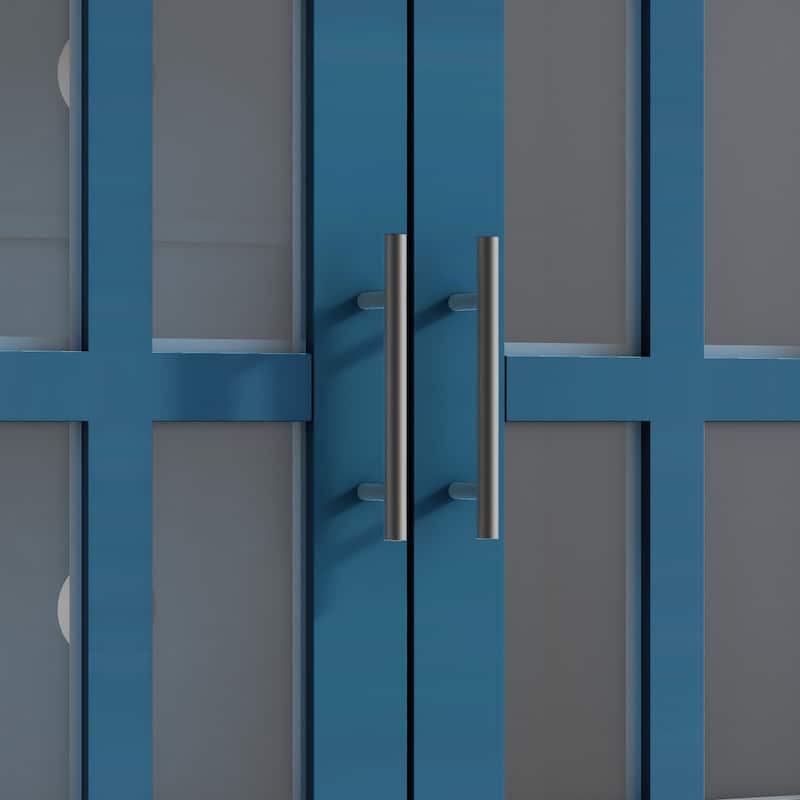 95.5" Wall Unit Entertainment Center with Electric Fireplace, Bookshelves, TV Stand for TVs up to 80"