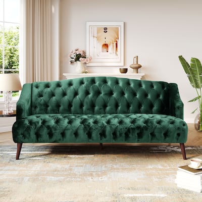 Adelia Modern Glam Tufted Velvet Sofa by Christopher Knight Home