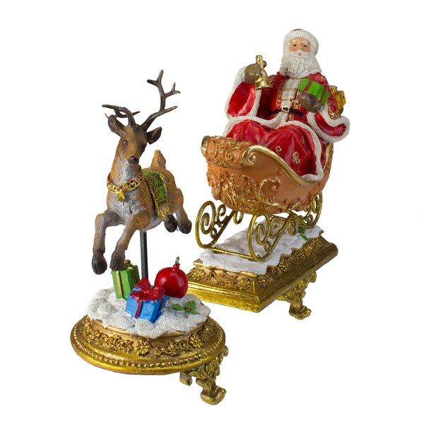 Set Of 2 Joseph S Studio Santa Claus And Reindeer Christmas