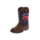 preview thumbnail 1 of 2, Disney Cars Lightning Mcqueen Cowboy Boots Calf High Country Boot (Toddler/Little Kid) 10T - Brown