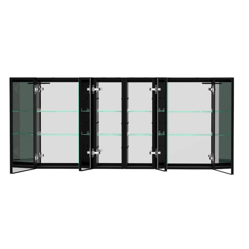 60 in.W x 30 in. H Aluminum Surface Mounted LED Medicine Cabinet with Doors and Mirror Defogging - 60'' X 30''