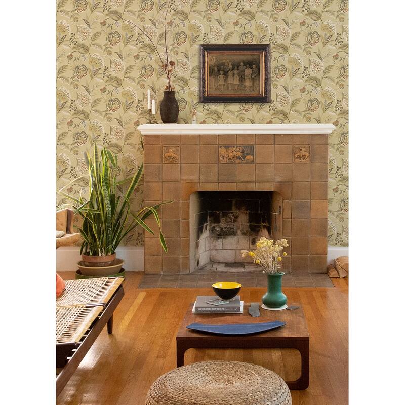 Chesapeake Bohemian Mustard Jacobean Wallpaper