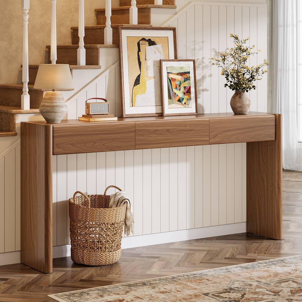 70.9" Wooden Entryway Table Behind Couch with Storage Drawer - Large
