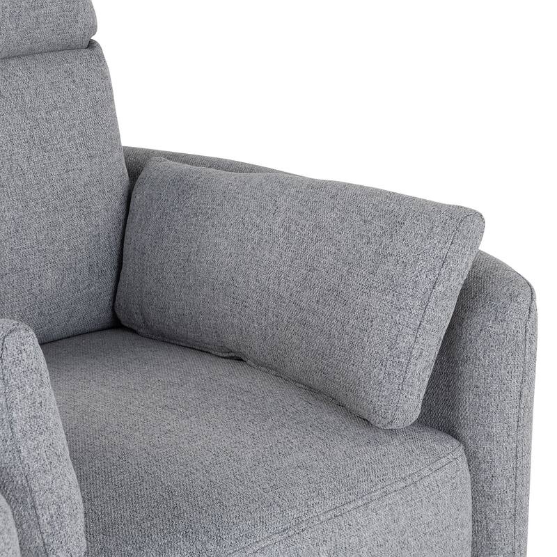 Modern 360 Degree Swivel Rocker Recliner Chair with Pillows