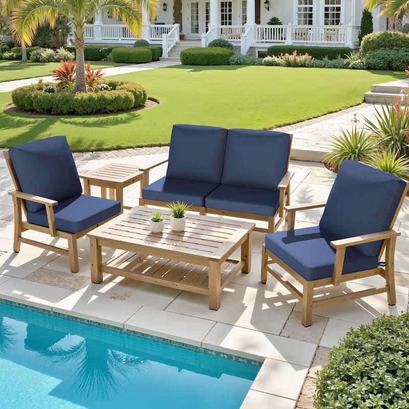 21 W in x 22 D in Outdoor Deep Seat Chair Cushion Set Dining Patio Chair Pad Set