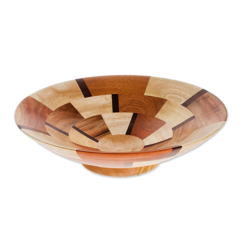 Novica Handmade Wheels Wood Serving Bowl