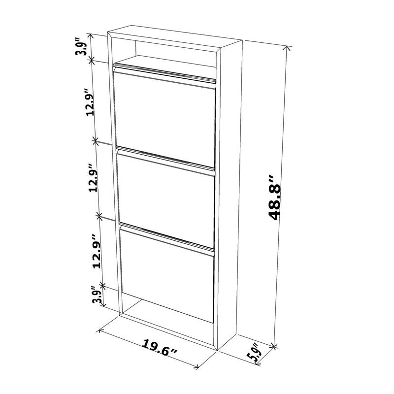 Hide Wood 4 Tier Shoe Storage For Entryway