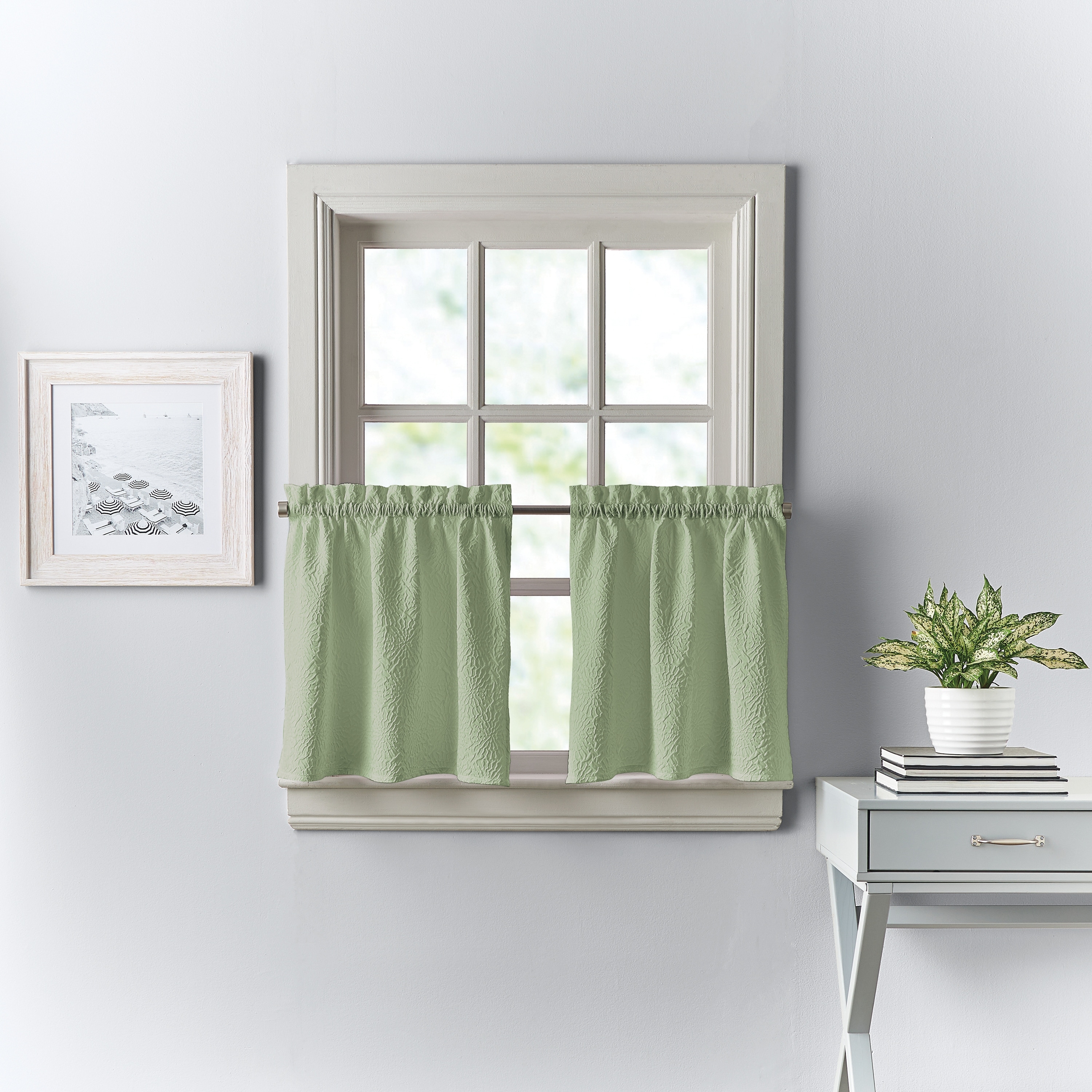 DKNY Chrysanthemum Floral Valance, Swag & Tier Pair Curtain