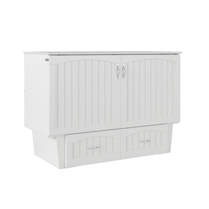 Nantucket Murphy Bed Chest with Mattress and Built-in Charging Station