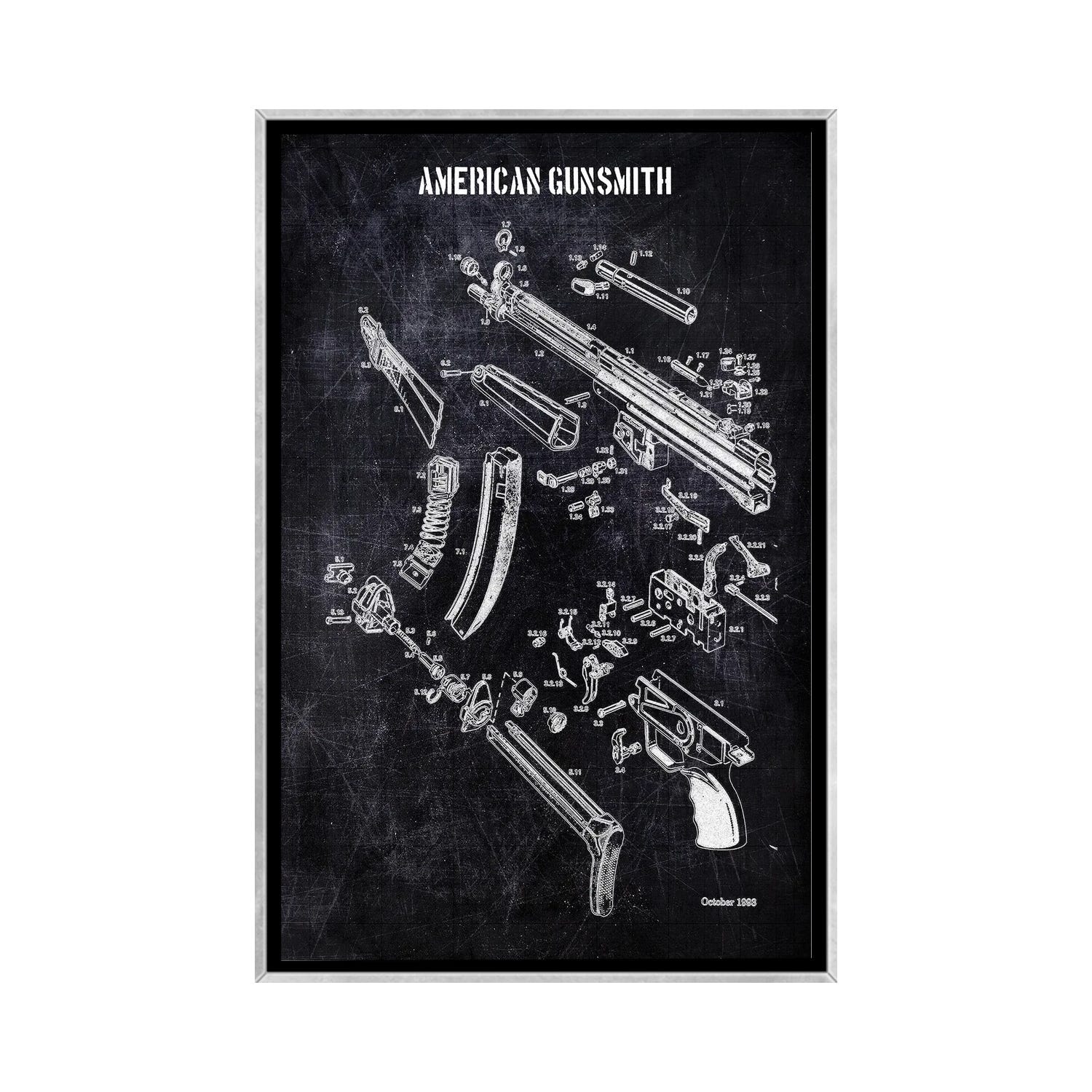 iCanvas "American Gunsmith" by Joseph Fernando Framed