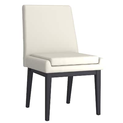 Contemporary Faux Leather and Metal Dining Chair, Set of 2 - N/A