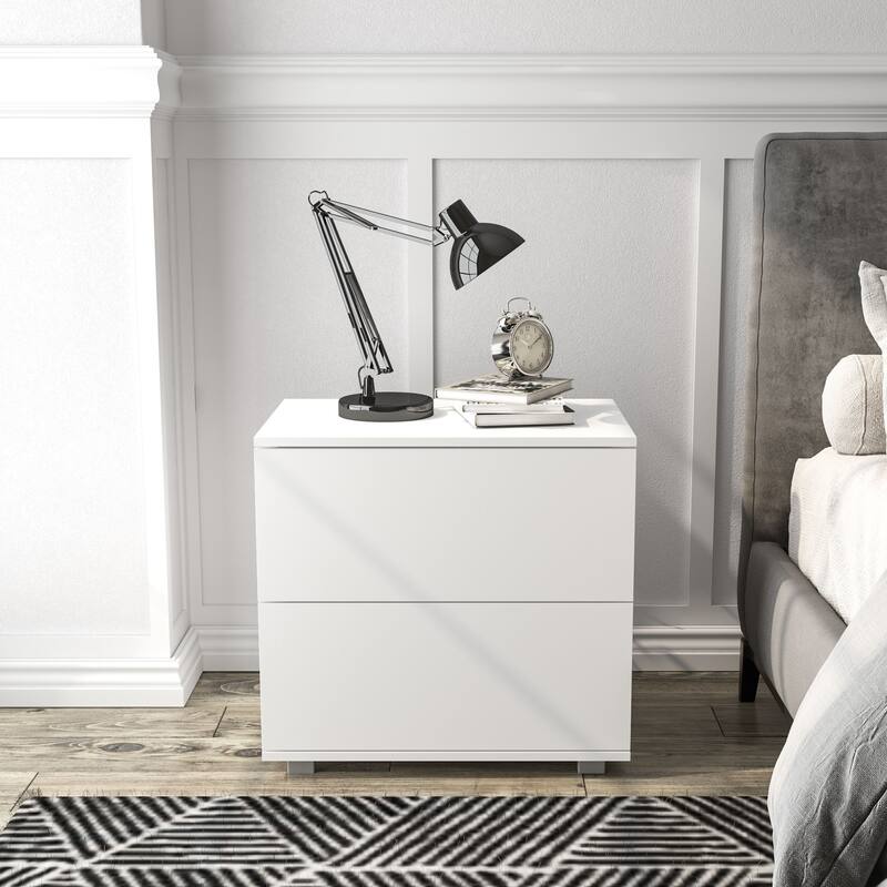 Polifurniture Madison Modern 2 Drawer Nightstand