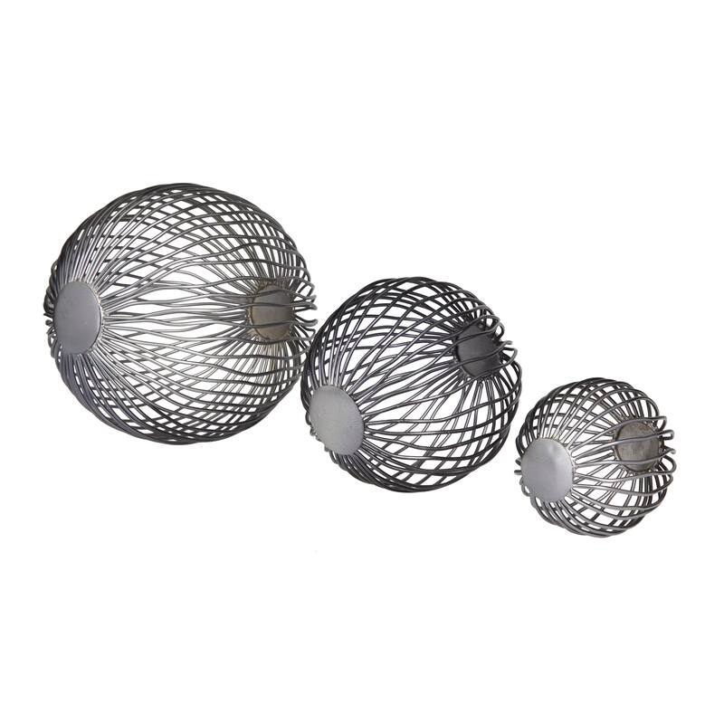 CosmoLiving by Cosmopolitan Modern Metal Geometric Sculpture (Set of 3) - Gold or Gray