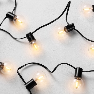 SAFAVIEH Lighting Huron 10 FT Led Outdoor String Lights - Black
