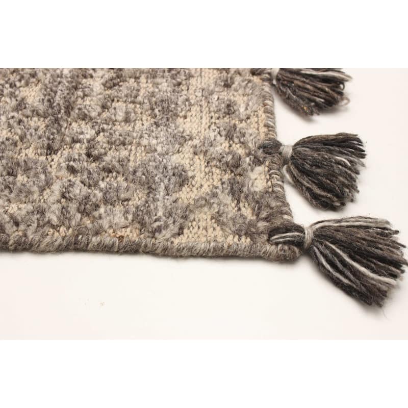 ECARPETGALLERY Hand-knotted Tangier Grey Wool Rug - 5'1 x 7'11