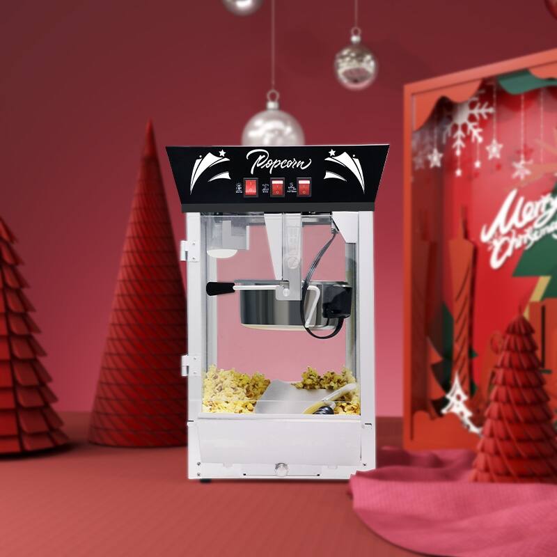 Commercial Popcorn MAKER Machine, 12 Ounce Kettle Stainless Steel Popcorn Maker with Tempered Glass, Warming Deck