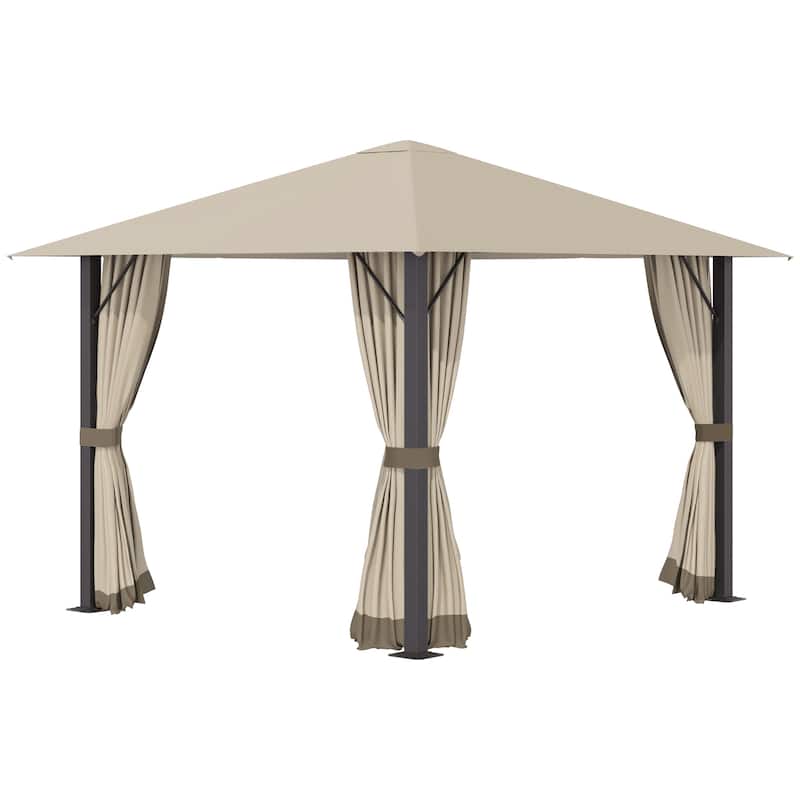 Patio Gazebo Canopy Shelter with Aluminum Frame and Vented Roof,10' x 10'