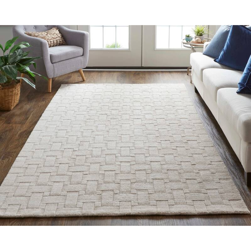 Grand Bazaar Tatem Hand Woven Solid Transitional Area Rug