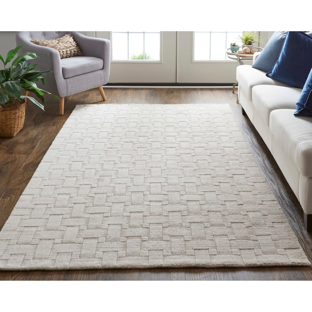 Grand Bazaar Tatem Hand Woven Solid Transitional Area Rug