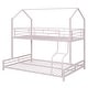 preview thumbnail 14 of 38, Contemporary Design Metal House Bunk Bed with Roof, Safety and Convenience, Twin over Full