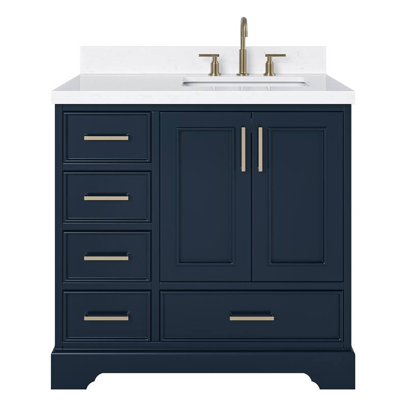 Ariel M036SRCQRVO Stafford 36" Free Standing Single Basin Vanity Set - Midnight Blue