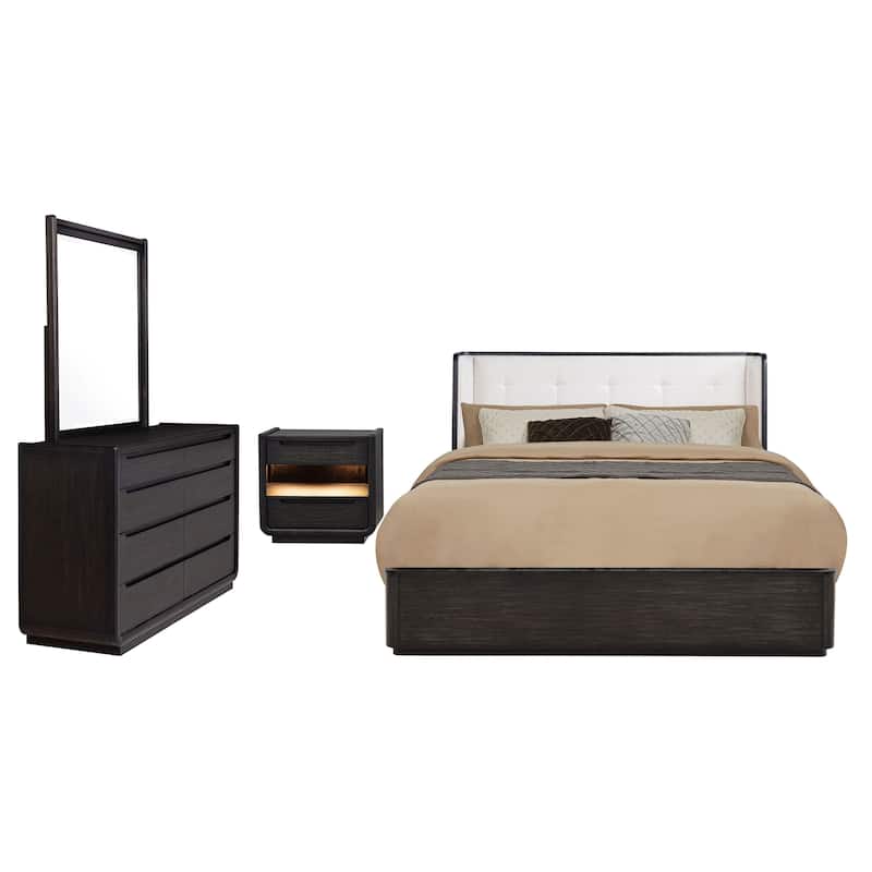 Leandro Bedroom Set Burnished Black - Eastern King - 4 Piece