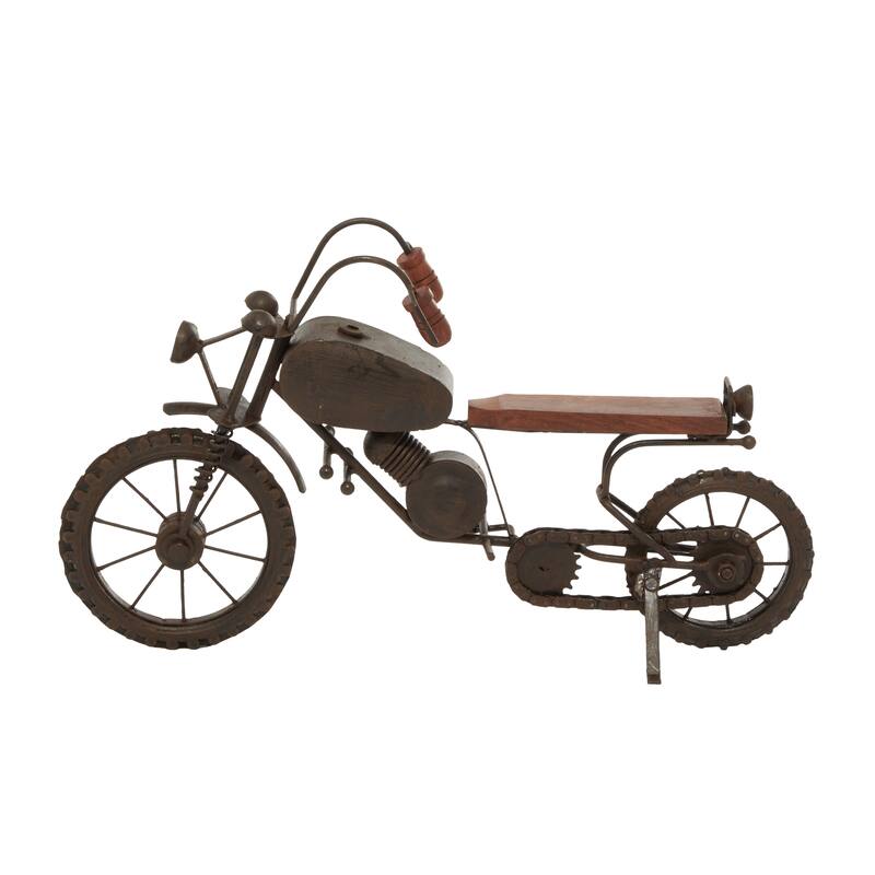 Metal Motorcycle Sculpture - Black - Roche River Decor - 4"W x 16"L x 10"H