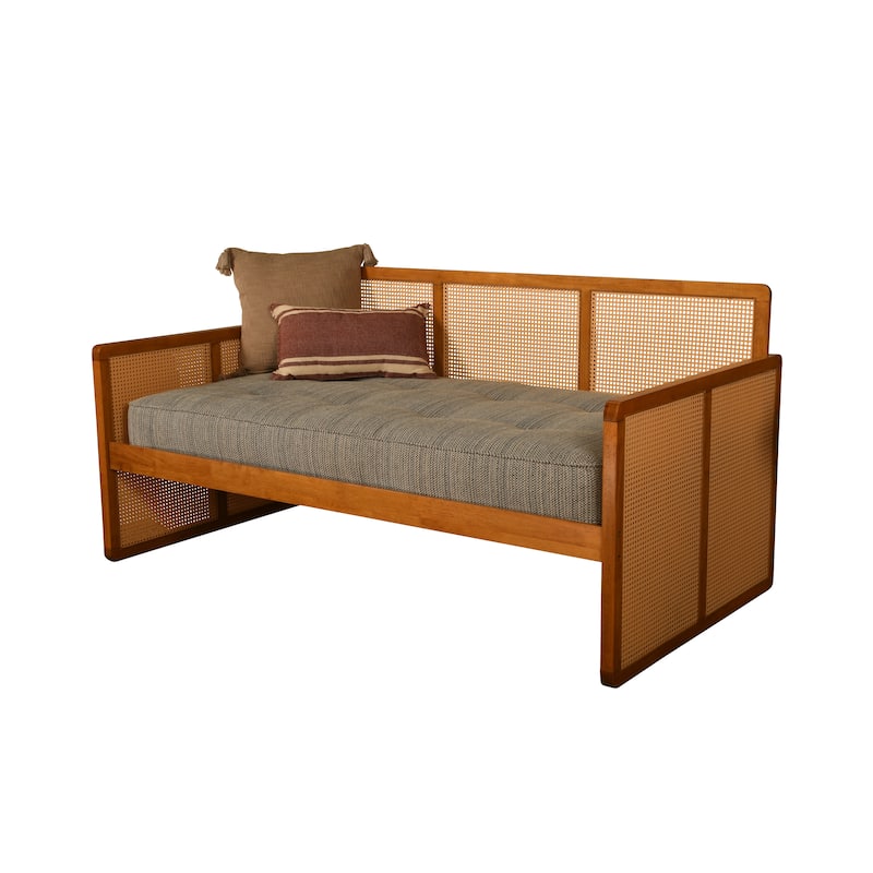 Somette Abaco Daybed in Honey Includes Mattress - Seaport Blue