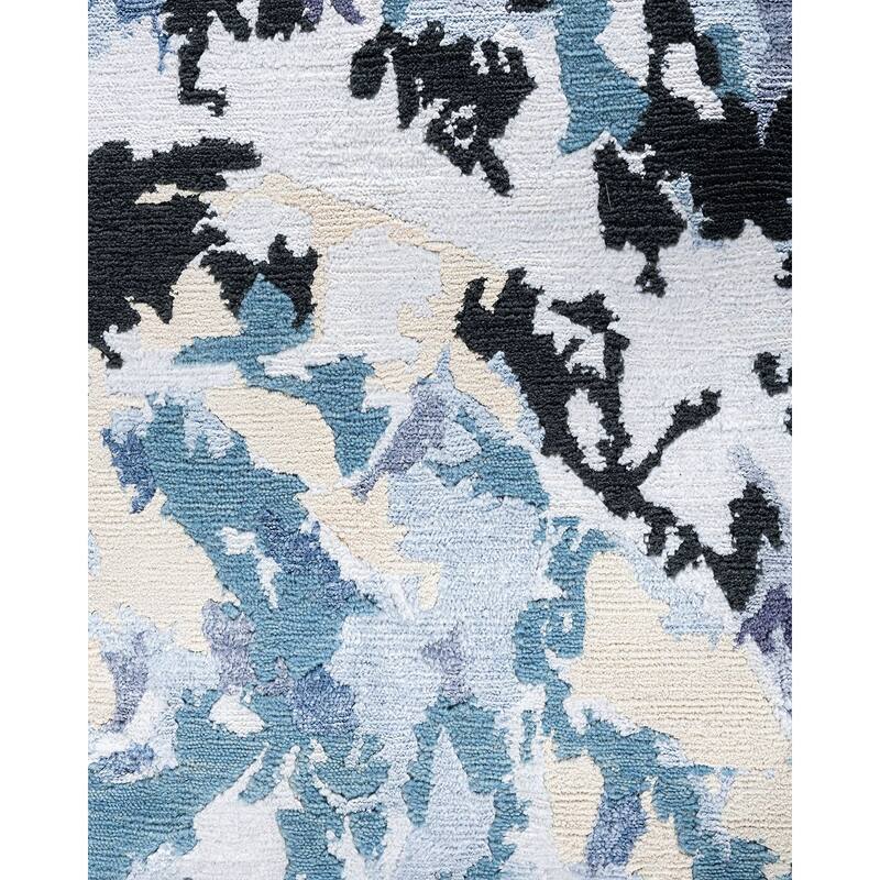Modern One-of-a-Kind Hand-Knotted Area Rug - Gray, 9' 0" x 12' 1" - 9' 0" x 12' 1"
