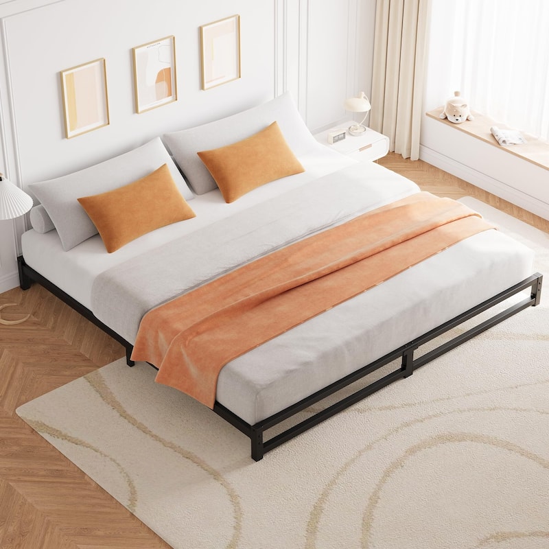 6 Inch Bed Frame - Black - King