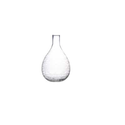 Hand-Blown Etched Reclaimed Glass Pitcher - 7.0"L x 7.0"W x 11.5"H - 7.0"L x 7.0"W x 11.5"H