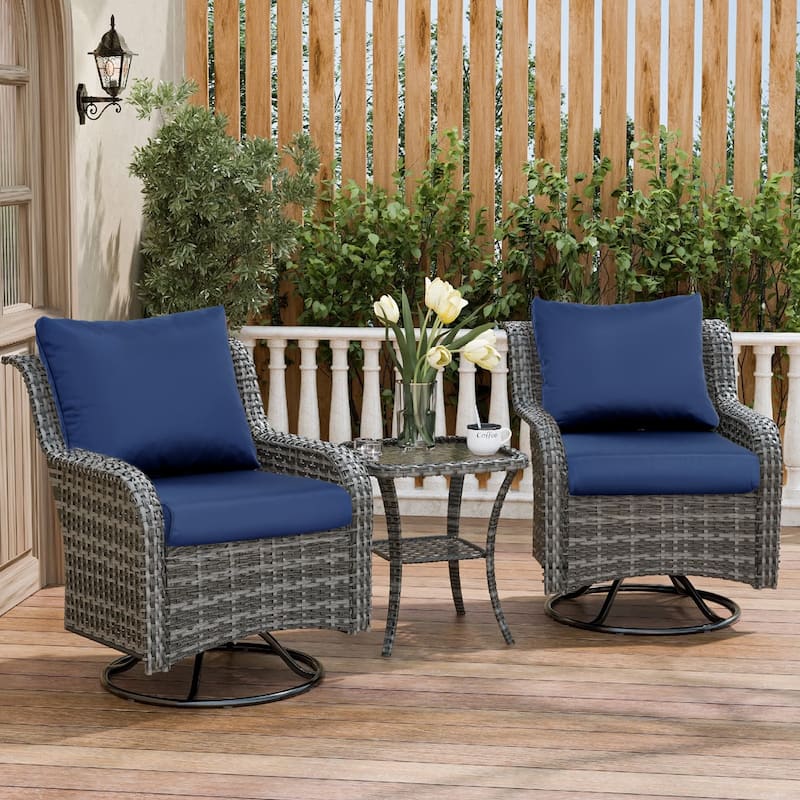 Aoodor Outdoor Chair Cushions Set, Water Resistant Deep Seat Cushions