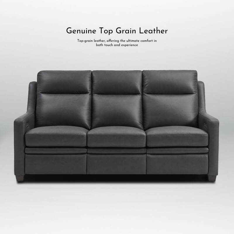 Genuine Leather Recliner Sofa 78" Triple-Motor Power Zero-Wall Reclining 3-Seat Sofa with USB&USB-C Port