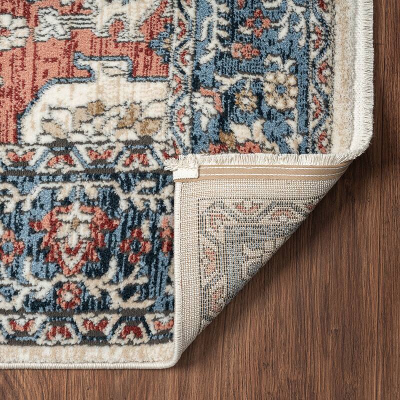 Abani Rugs Savoy SAV120A Blue Red Oriental Area Rug