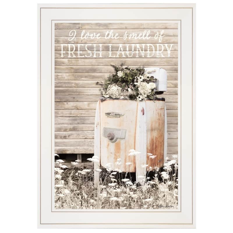 TrendyDecor4U Contemporary "Fresh Laundry" Framed Print Wall Art by Lori Deiter