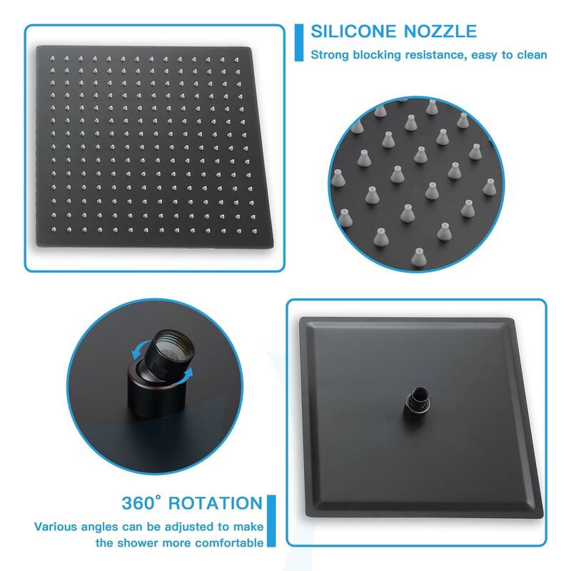 Topcraft 10-inch Ceiling Mount Square Shower System with Rough-in Valve - 10*10