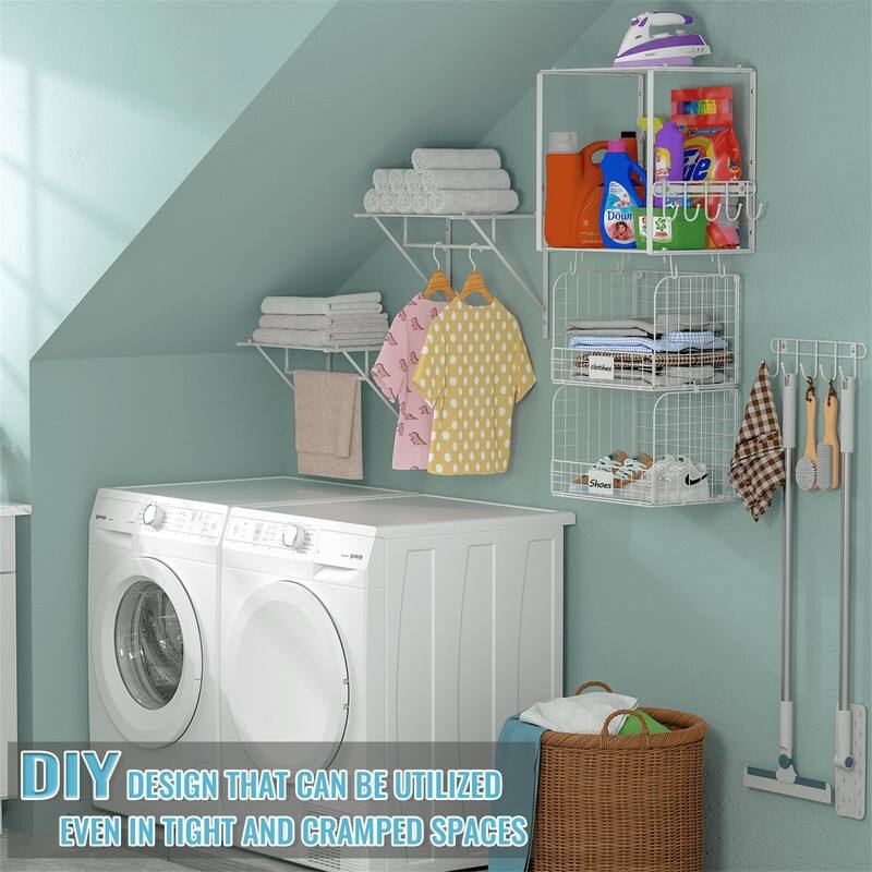 3 Pack Laundry Room Shelves Wall Mounted - 15.8"D x 11.8"W x 16"H