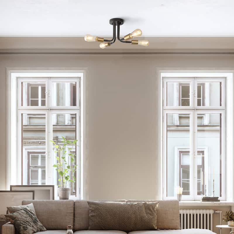 Globe Electric 91005465 Samuel 4 Light 14" Wide Semi-Flush Ceiling